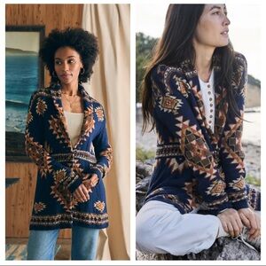 FAHERTY B.YELLOWTAIL Lodge Cardigan Organic Cotton Feminine Travel Sz S